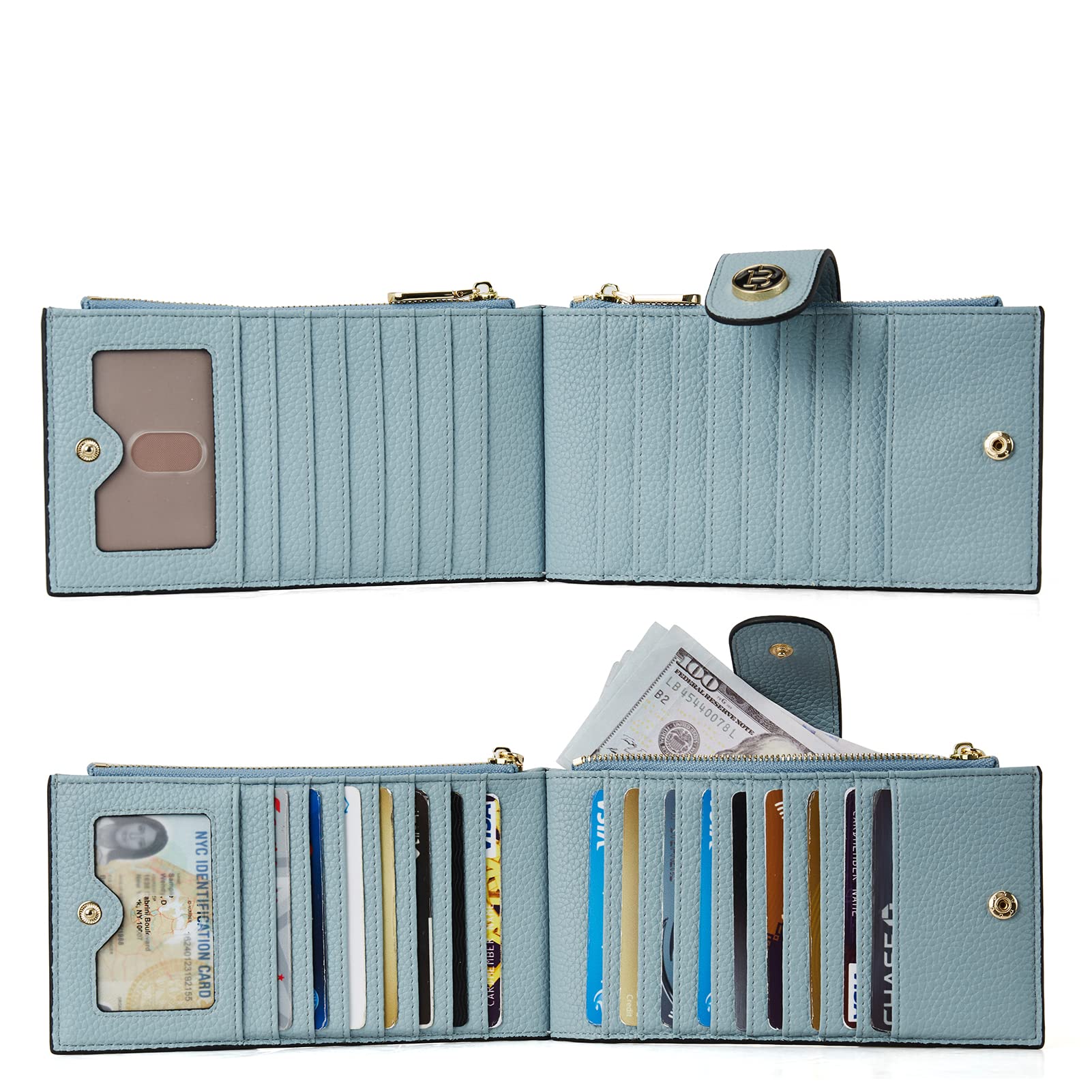 BOSTANTEN Portefeuille en cuir véritable pour femme avec blocage RFID