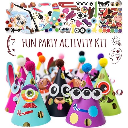 Rainbow Birthday Paper Party Hats 8 Count, Fun & Vibrant