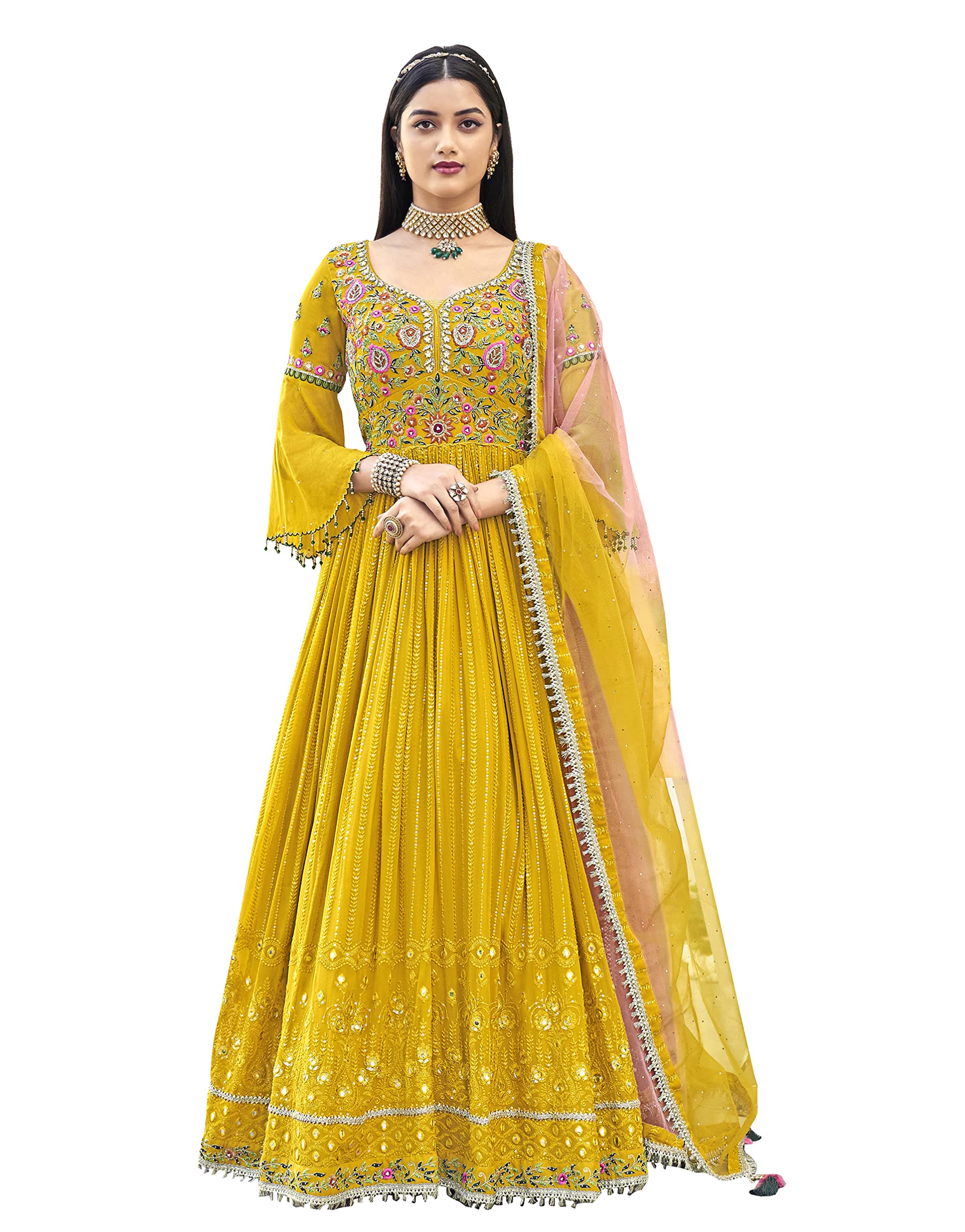 STELLACOUTUREEid festival ready to wear georgette embroidered indian salwar kameez with dupatta for women (2323-O)