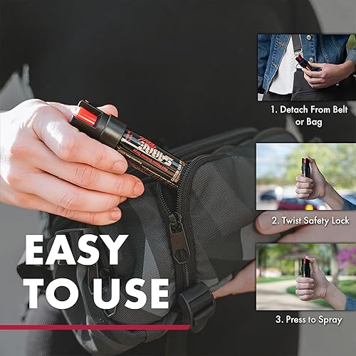 Miniatura 4 de SABRE RED Compact Pepper Spray Maximum Police Strength OC Spray with UV Dye Compact Belt Clip For Easy Carry and Fast Access 35 Bursts 10-Foot 3 m