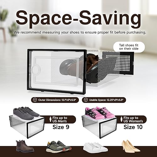 Miniatura 4 de Reli. Cajas de zapatos (paquete de 7)  Cajas de almacenamiento transparentes apilables y compactas  Caja de almacenamiento de plástico ligera con