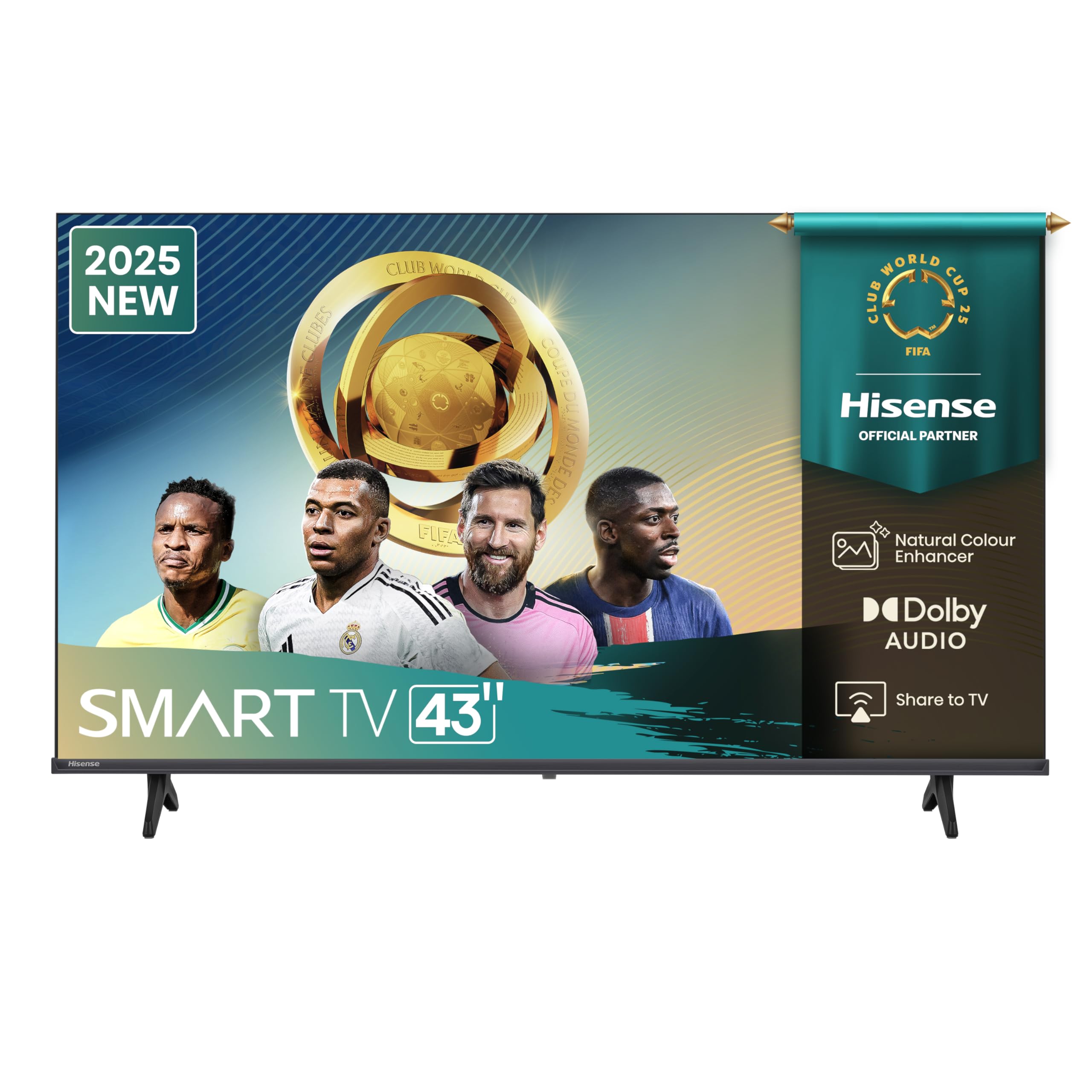 Hisense 43 Zoll 43A6Q 4K UHD Dolby Vision HDR VIDAA Smart TV mit YouTube, Netflix, Disney+, Channel + (2025 Model)