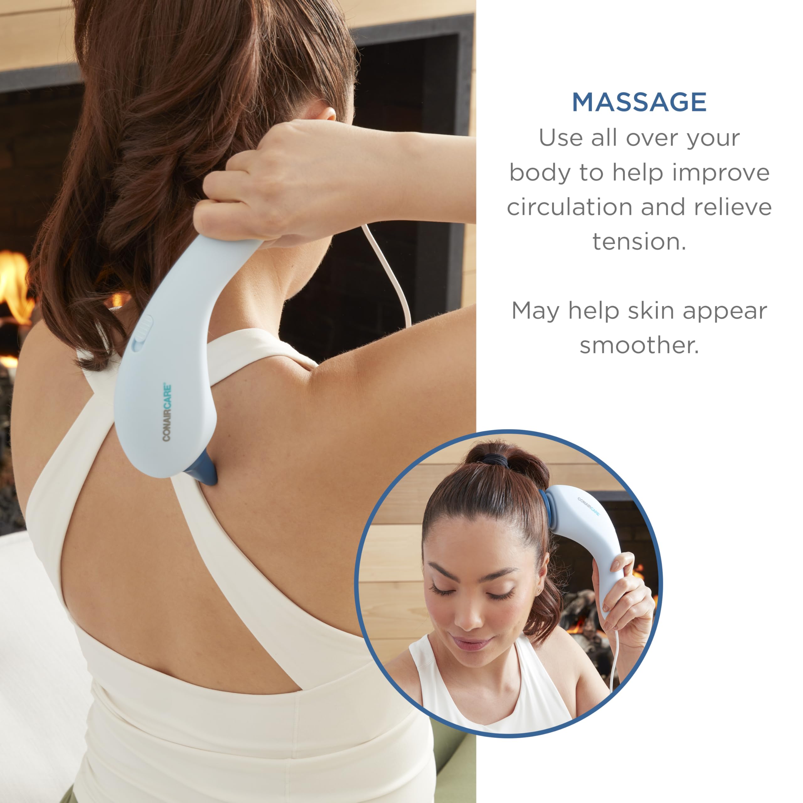 Amazon.com: Conair Face & Body Massager with 4 Versatile Attachments for  Neck, Back, Scalp, Knee, Head, Face and Leg - Deep Tissue Vibration Massage  for Tension Relief : Health & Household