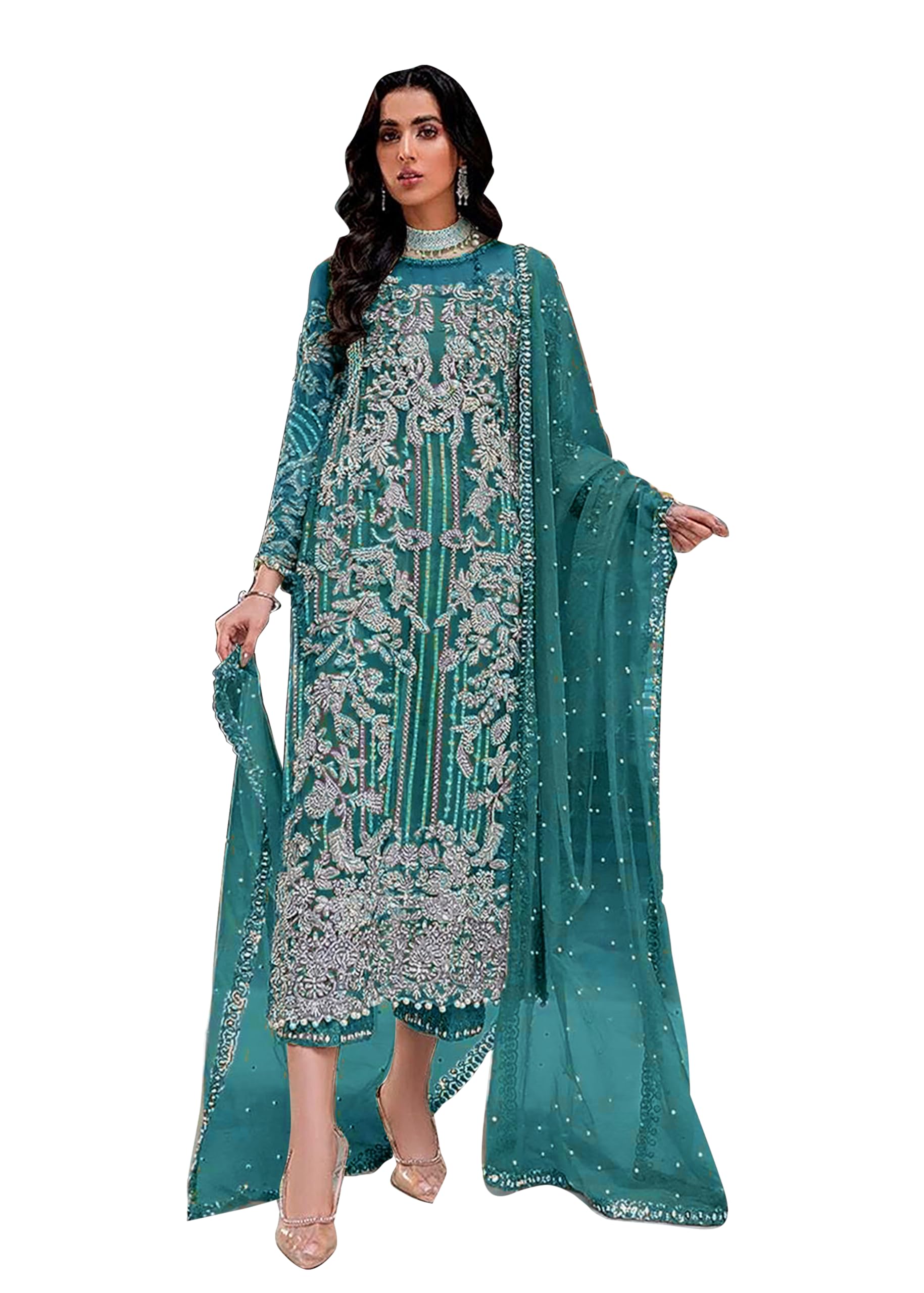 udayart net with shantoon silk inner embroidery and hand work multi color semi stitched pakistani salwar suit for women and girl's-picture-24