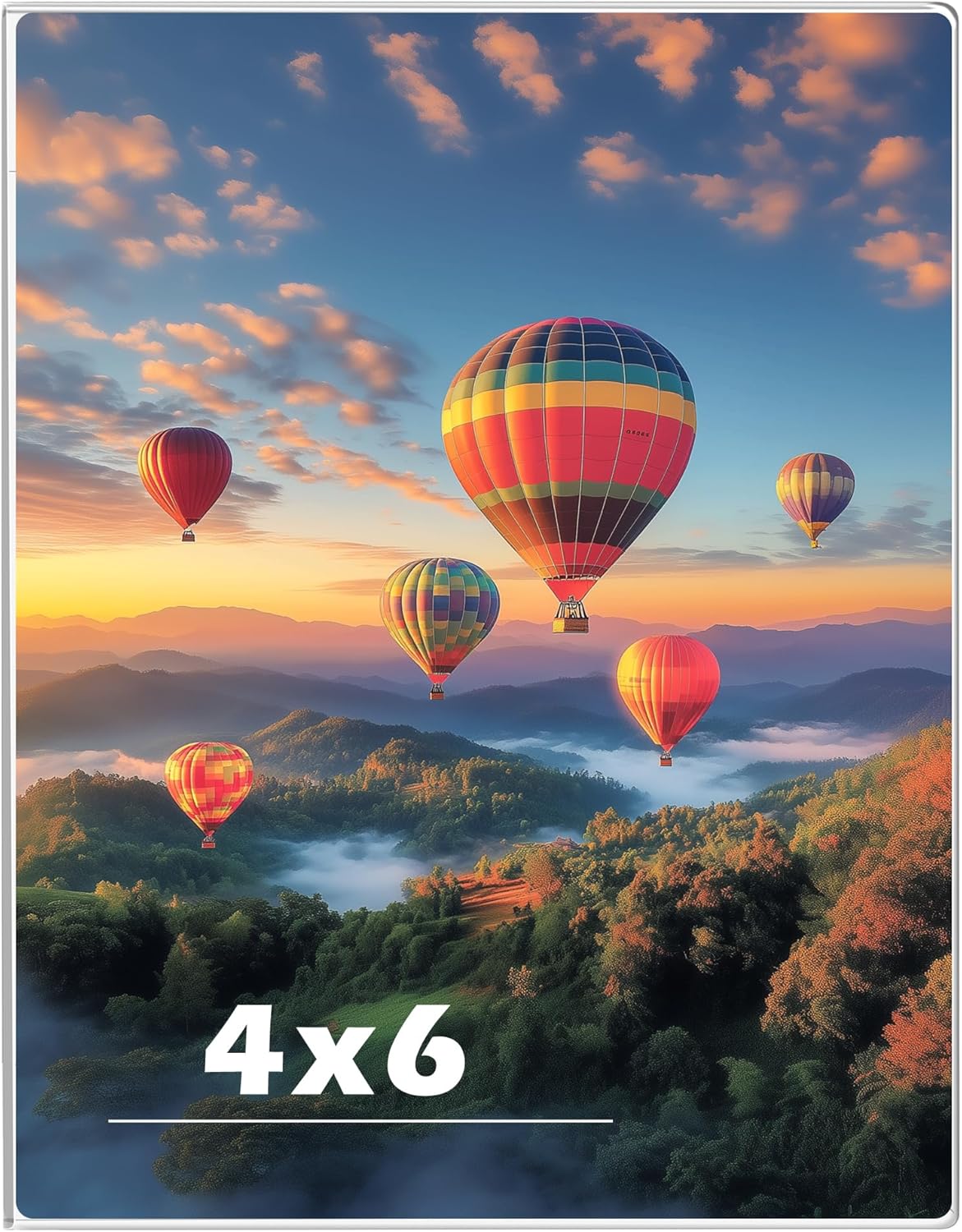 4 x 6 Acrylic Picture Frame, Horizontal/Vertical Clear Photo Frame for Wall with Tape, No Drilling Floating Hanging Frameless Picture Frame, Wall Mount Sign Holder for Home, School, Office 1 Pack 4 x 6 Inches