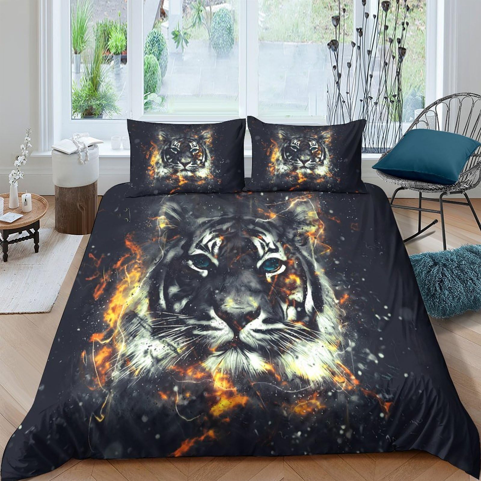Parure de lit tigre 3D pour relooker la chambre d'un ado avec un style sauvage