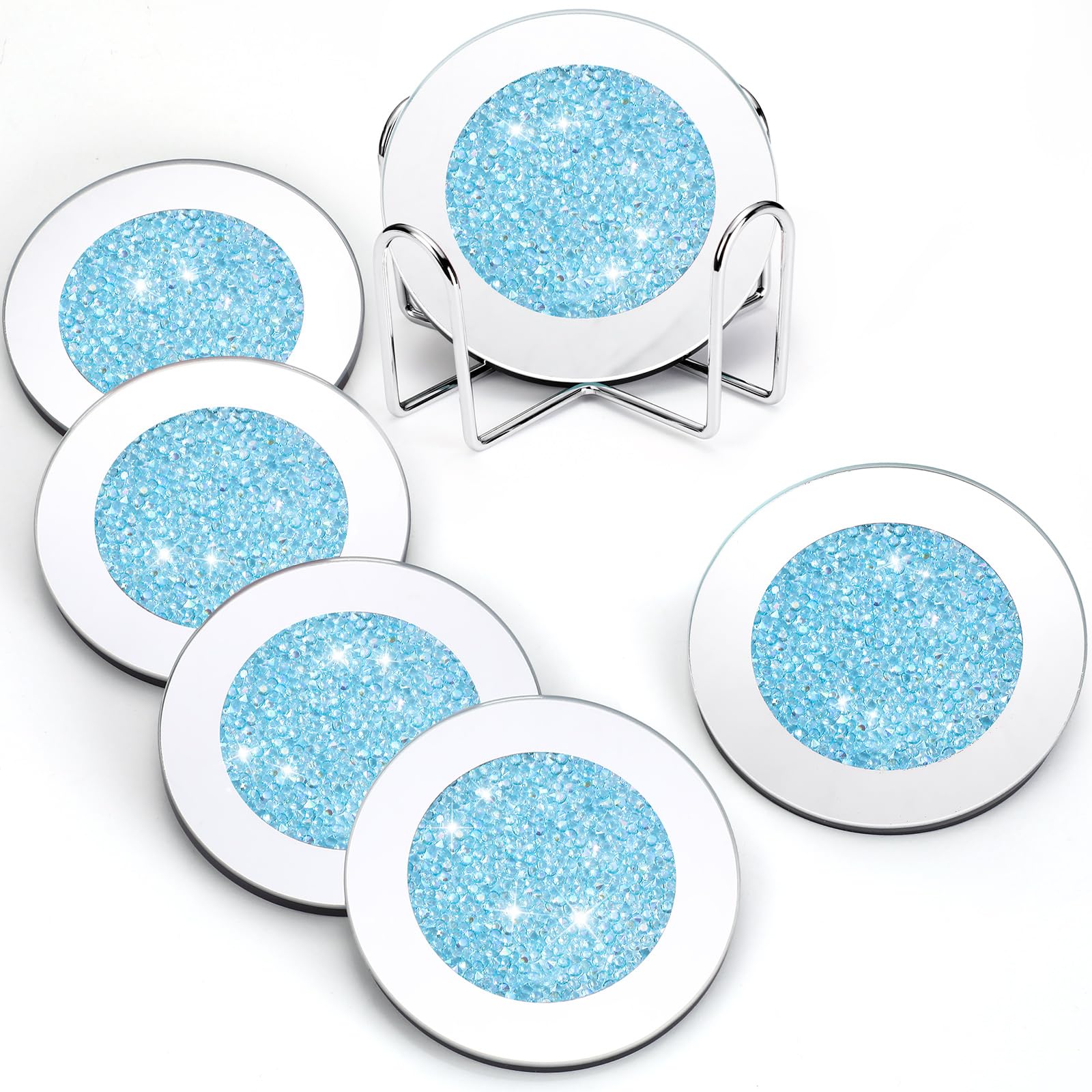 Dessous de verre haut de gamme strass bleu marine diamant écrasé
