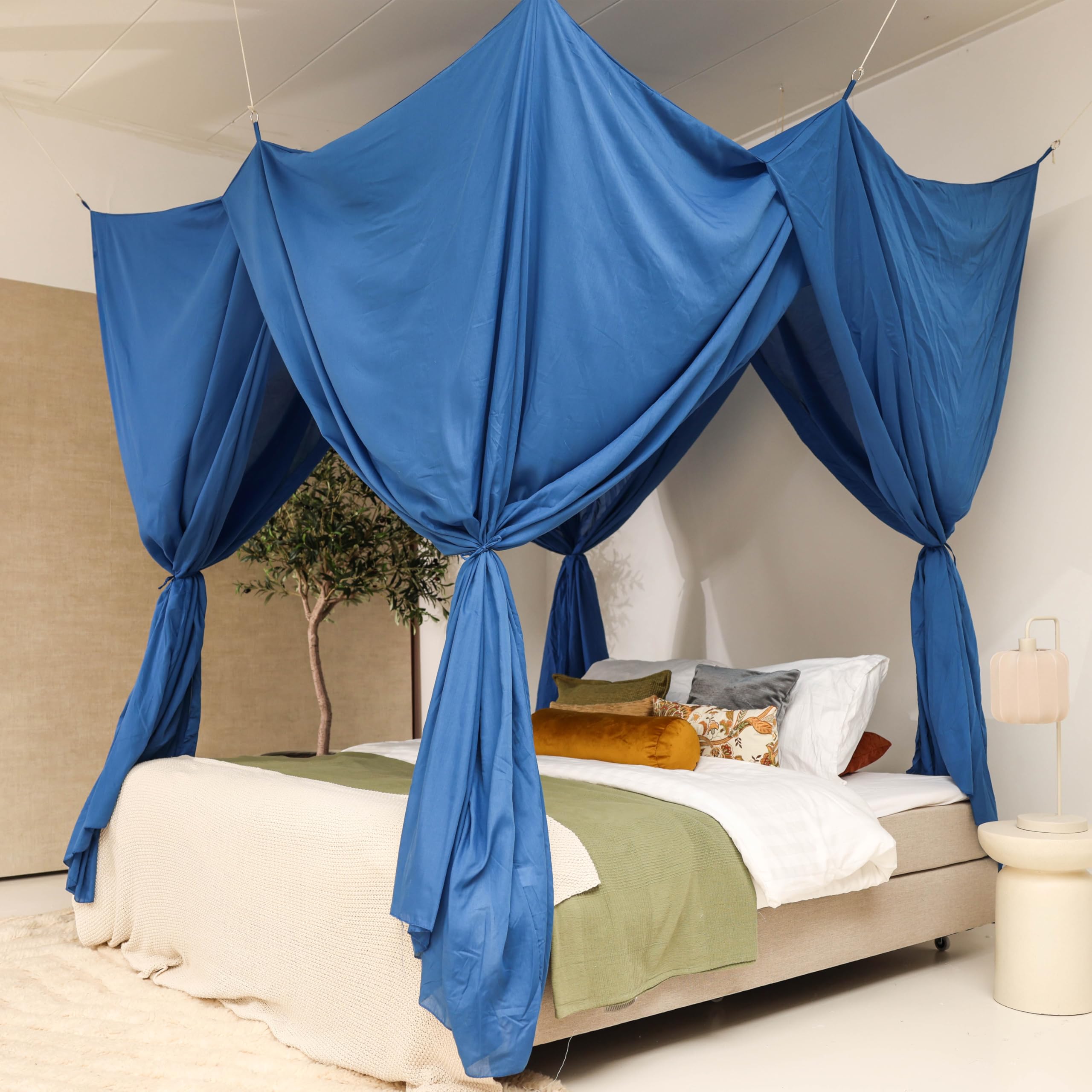 Blue Bed Canopy for Queen & King-Size Beds | Luxury Mosquito Net