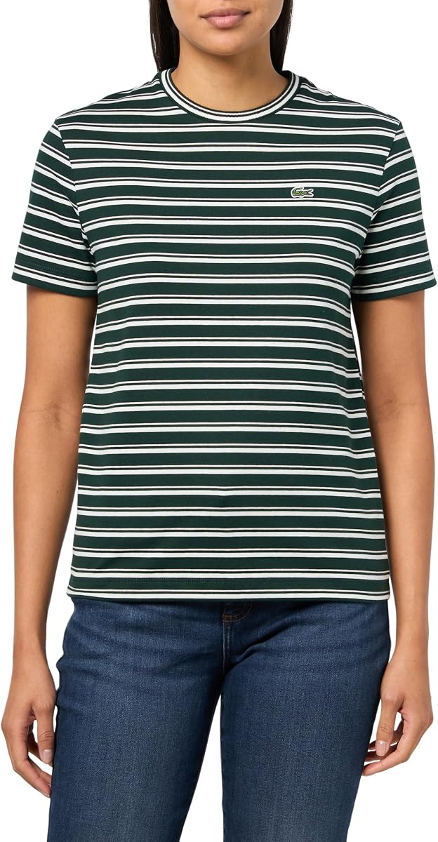 Camiseta de manga corta a rayas para mujer