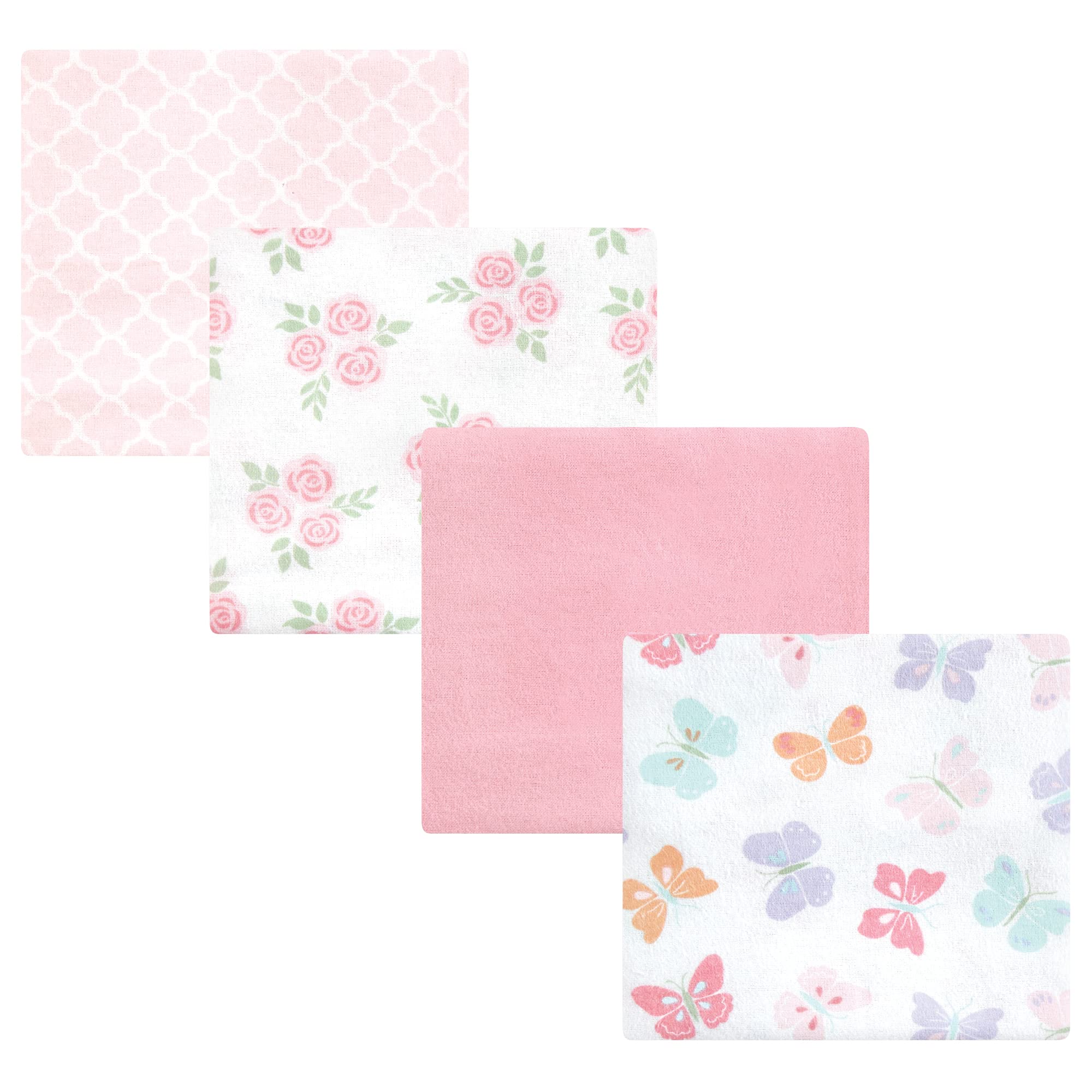 Hudson Baby Unisex Baby Cotton Flannel Receiving Blankets, Pastel Butterfly, One Size