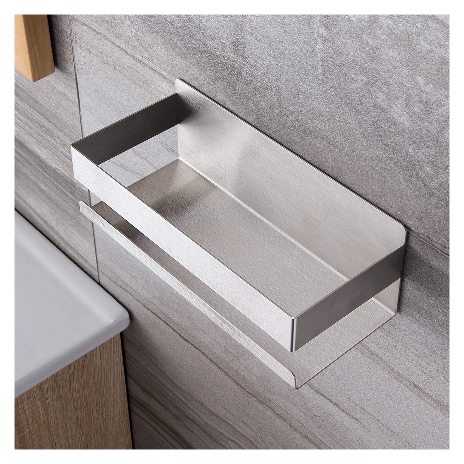 Floating partition Adhesive Shower Shelf Bathroom Shelf Without Drilling Shower Caddy Stainless Steel Shelf
