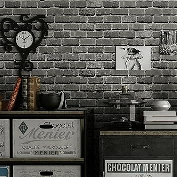 wolpin Wall Stickers Wallpaper Home Decoration (45 x 300 cm) 3D Effect Bricks Pattern Stylish Office Decor PVC Vinyl Self Adhesive, Batman Gray