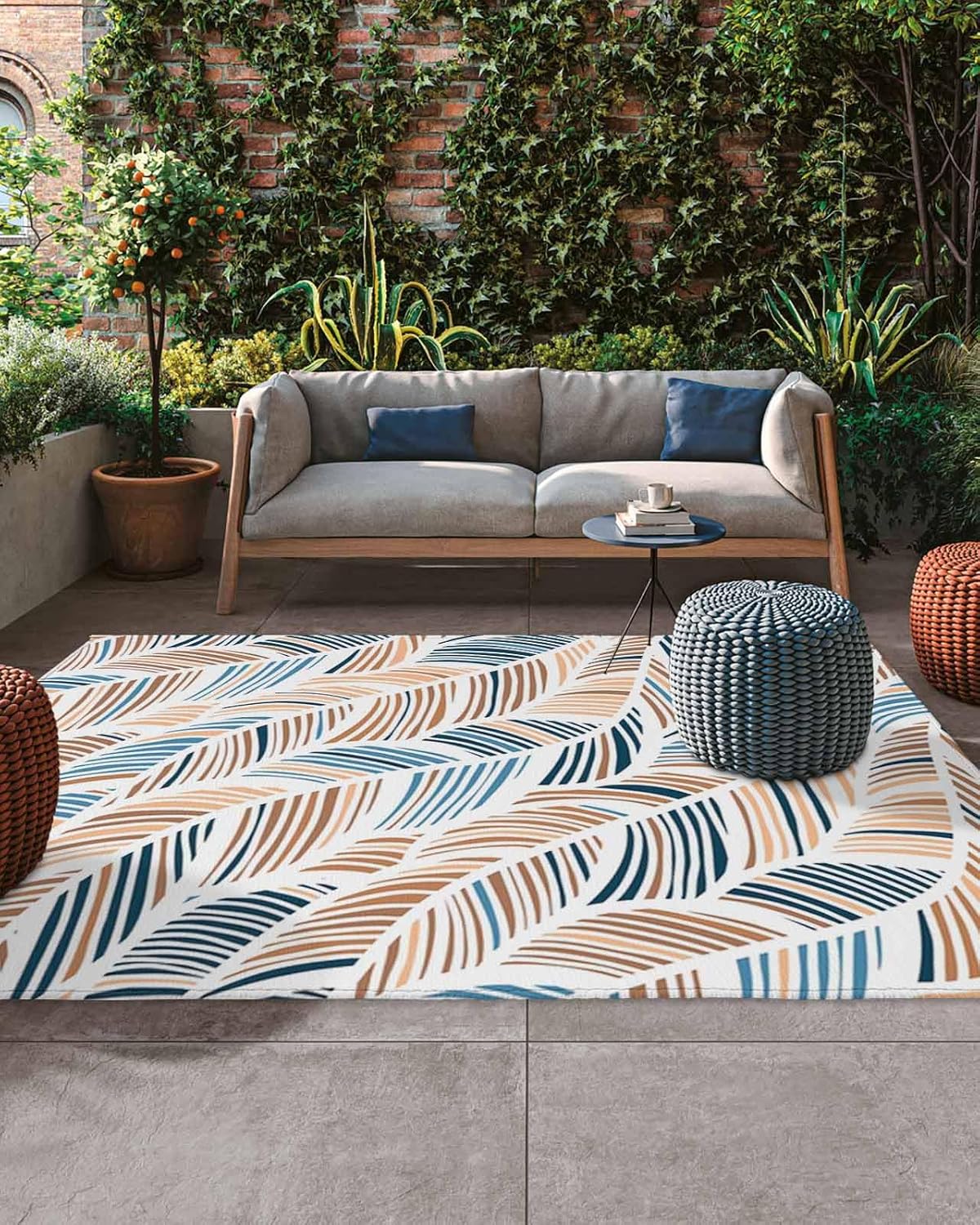 Libaoge Outdoor Rug 5x8ft for Patio Clearance, Large Floor