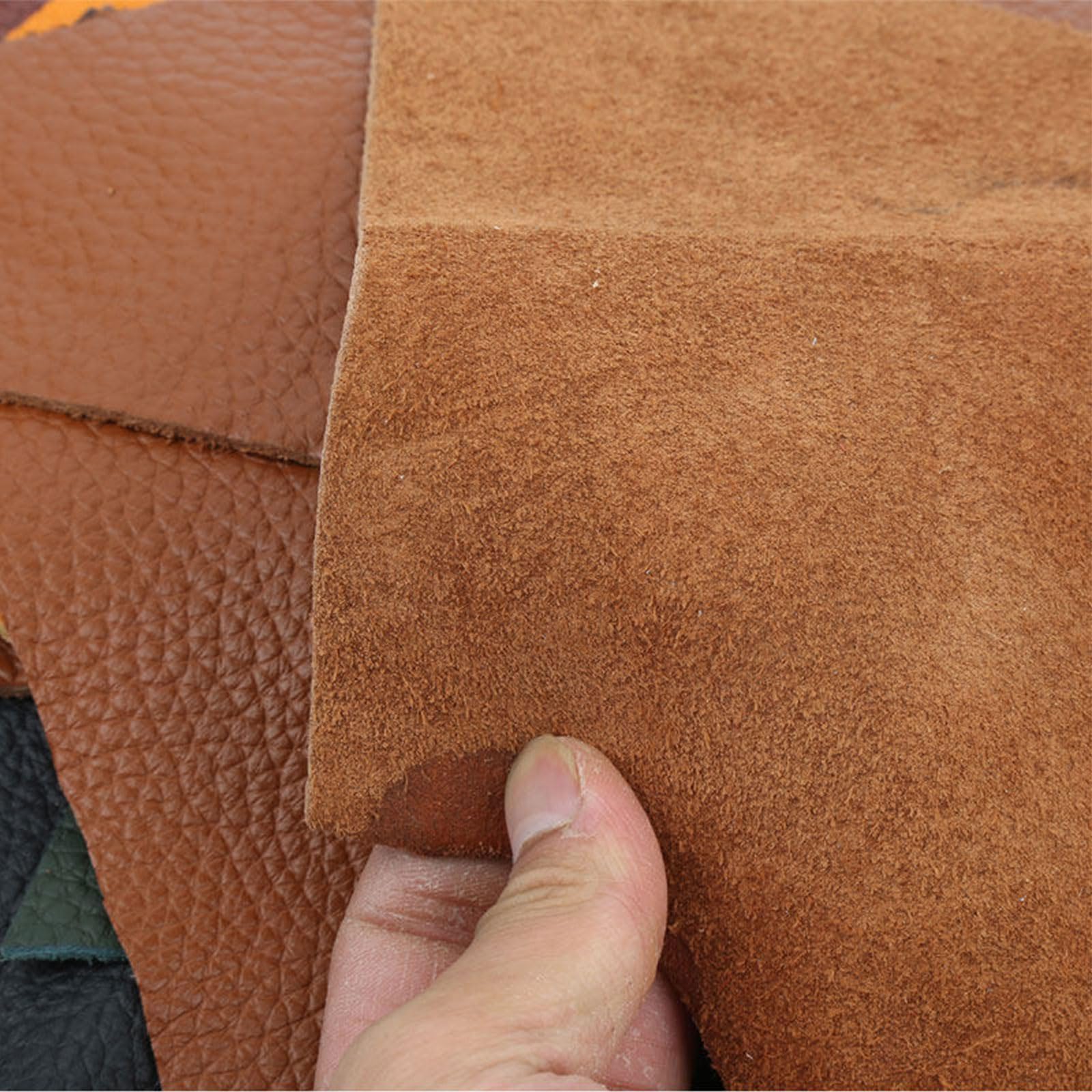 Yinian Rindsleder Echtlederblätter 4mm Dicke Dunkelbraun Chrom Gegerbte Rindleder Echtleder Vollnarbenleder für Basteln, Nähen, Ledergürtel, Sofa, Taschen, Stuhllehne, Beziehen, Deko,50x50cm