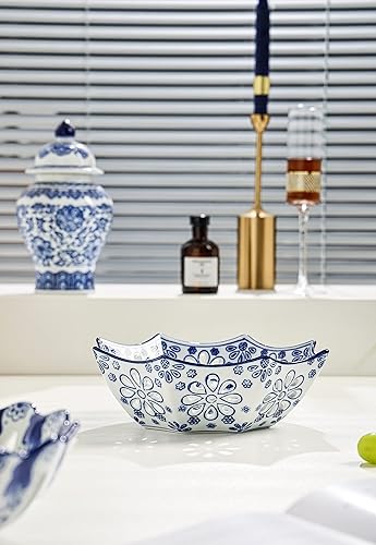 Miniatura 6 de Cuenco decorativo azul y blanco, cuenco de fruta azul, cuenco de bayas, decoración de chinoiserie, decoración de porcelana azul y blanca, cuenco de