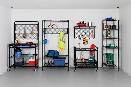 Miniatura 3 de Honey-Can-Do Carro multiusos del almacenamiento del garaje del metal con las ruedas, negro SHF-09838 negro