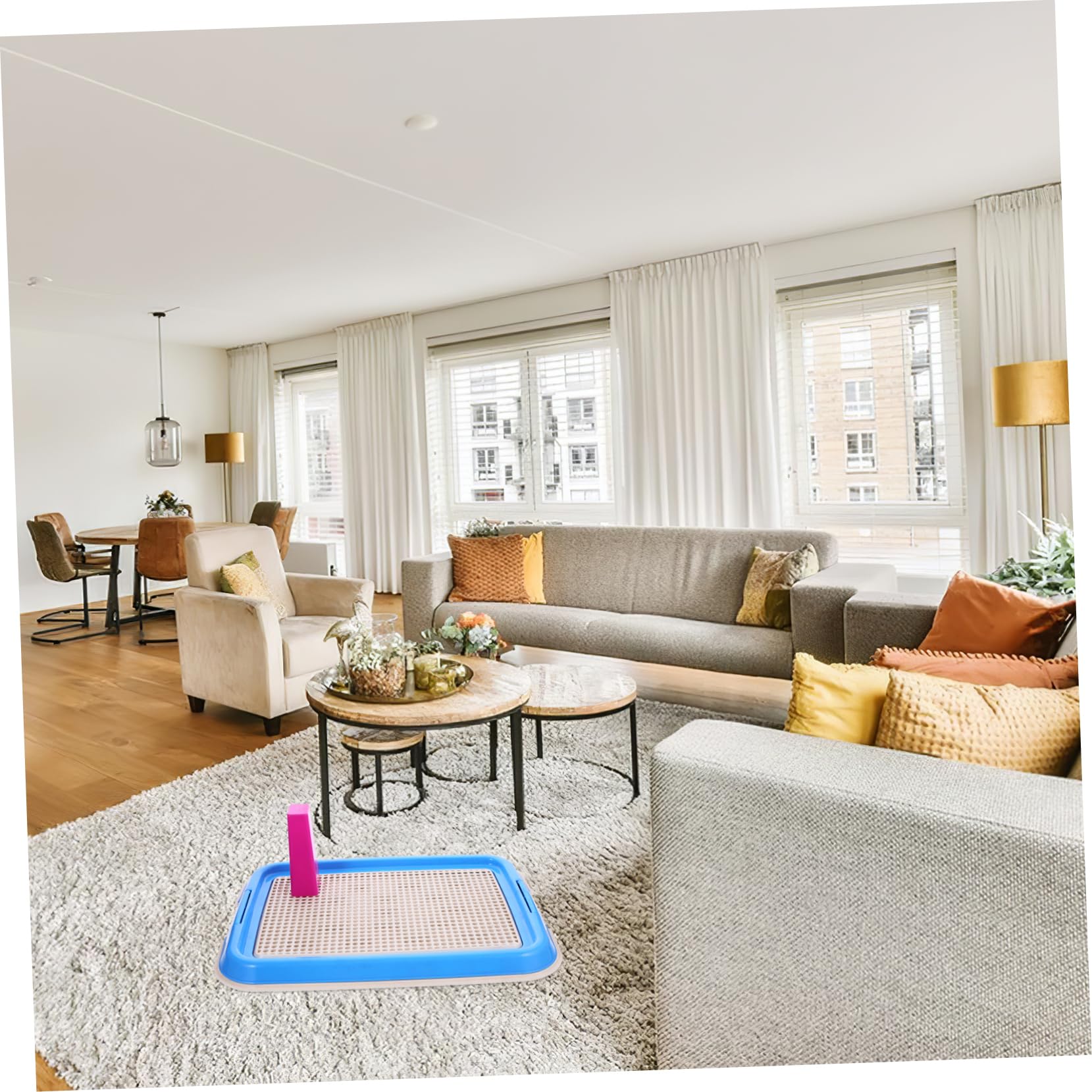 ERINGOGO Pet Puppy Litter Toilet Training Tray Thickened Dog Potty with Slide Design for Indoor Use Easy to Clean and Carry for Puppy Potty Training