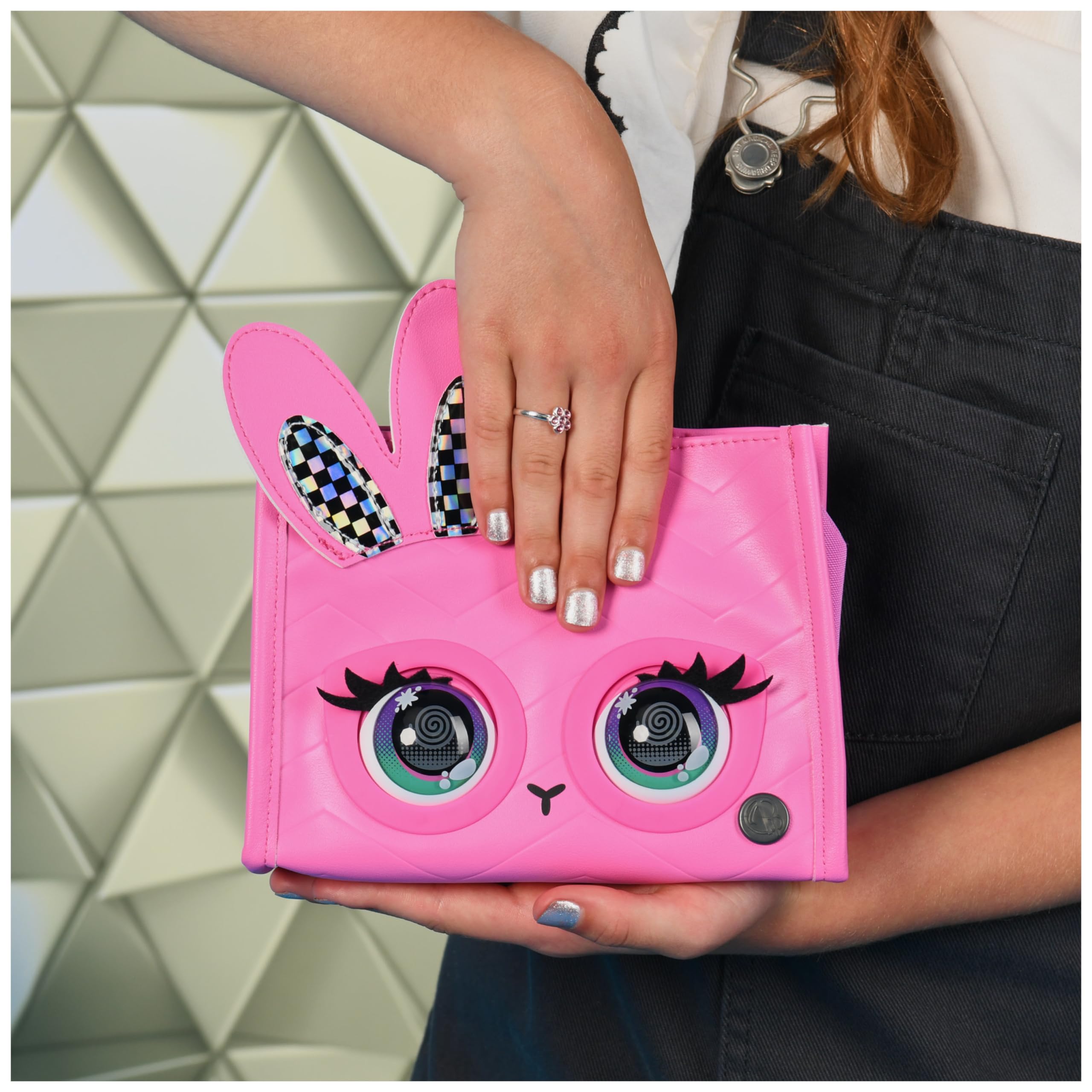 Purse Pets Borsetta Tote Perfect in Versione Coniglietto | Borsetta interattiva per Bambina con Oltre 30 Suoni e reazioni, Giocattoli per Bambine dai 4 Anni in su