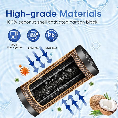 Miniatura 3 de ICEPURE CTO10BB-KDF - Filtro de agua para toda la casa de 5 micrones, 4.5 x 10 pulgadas, carbón activado con cáscara de coco y KDF, filtro de agua