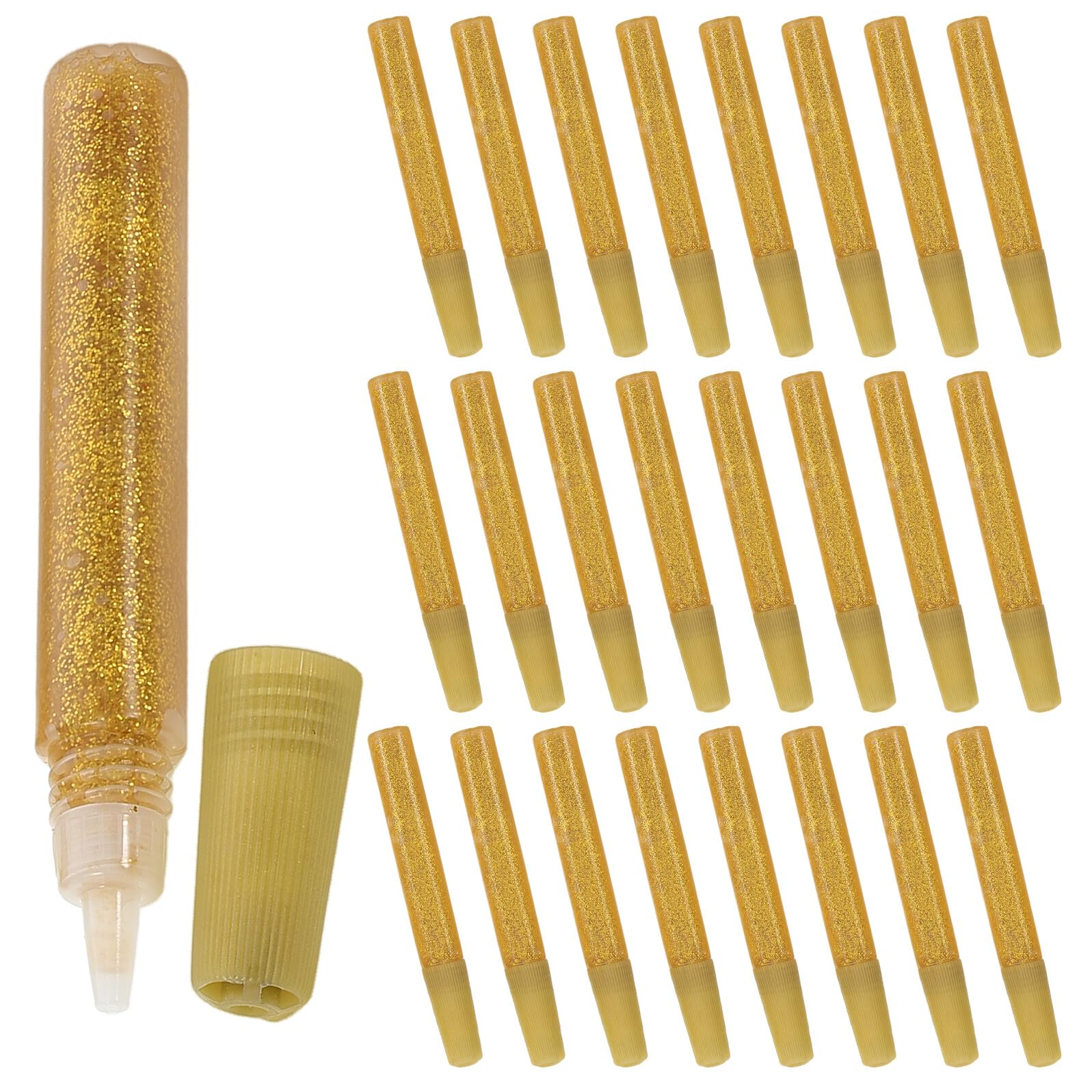 50 Stück Glitzerklebestifte Gold 10 Ml Glitzerleim für Kinder Basteln Scrapbooking Kunst