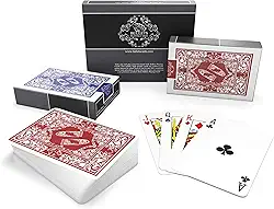 Bullets Playing Cards, Cartas de conjunto de plástico. 2 x baralho de poker de medidas Bridge e índice padrão. Cartões de jogar premium plásticos ideais para Bridge, Skat, outros jogos e truques de