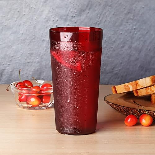 Miniatura 6 de New Star Foodservice 46472 Vasos para bebidas, apilables, resistentes a la rotura, de plástico SAN comercial, 20 onzas, transparentes, juego de 72