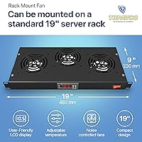 Vista 3 de Ventilador de montaje en rack – Sistema de refrigeración de servidor de 3 ventiladores – Panel de gabinete de montaje en rack de 1U de 19 pulgadas