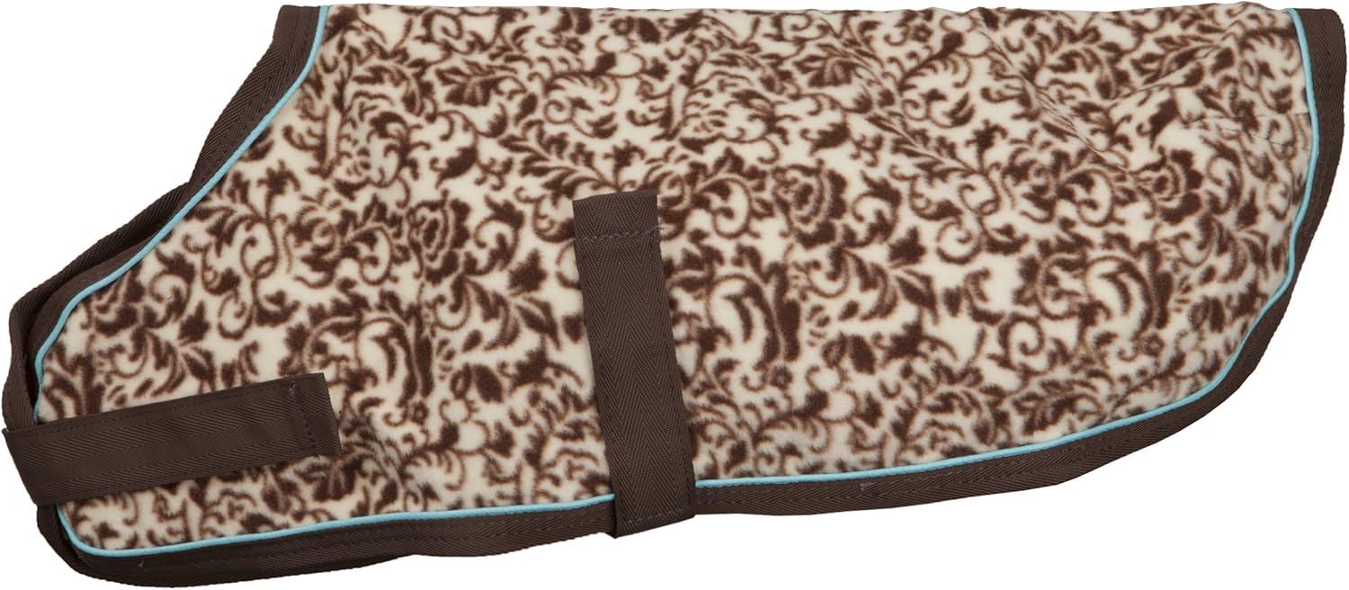 EOUS Patterned Fleece Dog Rug, Brown Floral, Large Pet