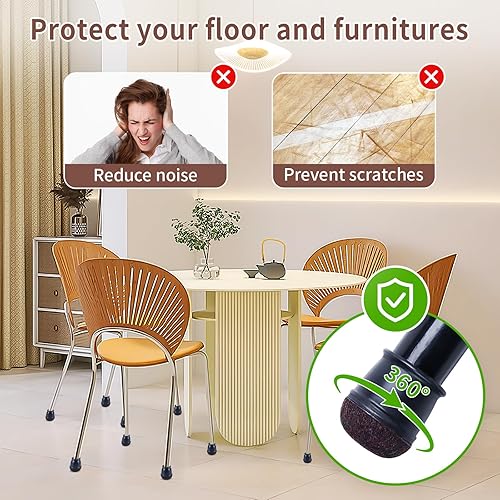 Miniatura 10 de 24 protectores de suelo cuadrados de silicona transparente para patas de silla con fieltro, tapas cuadradas para patas de silla, fundas para patas