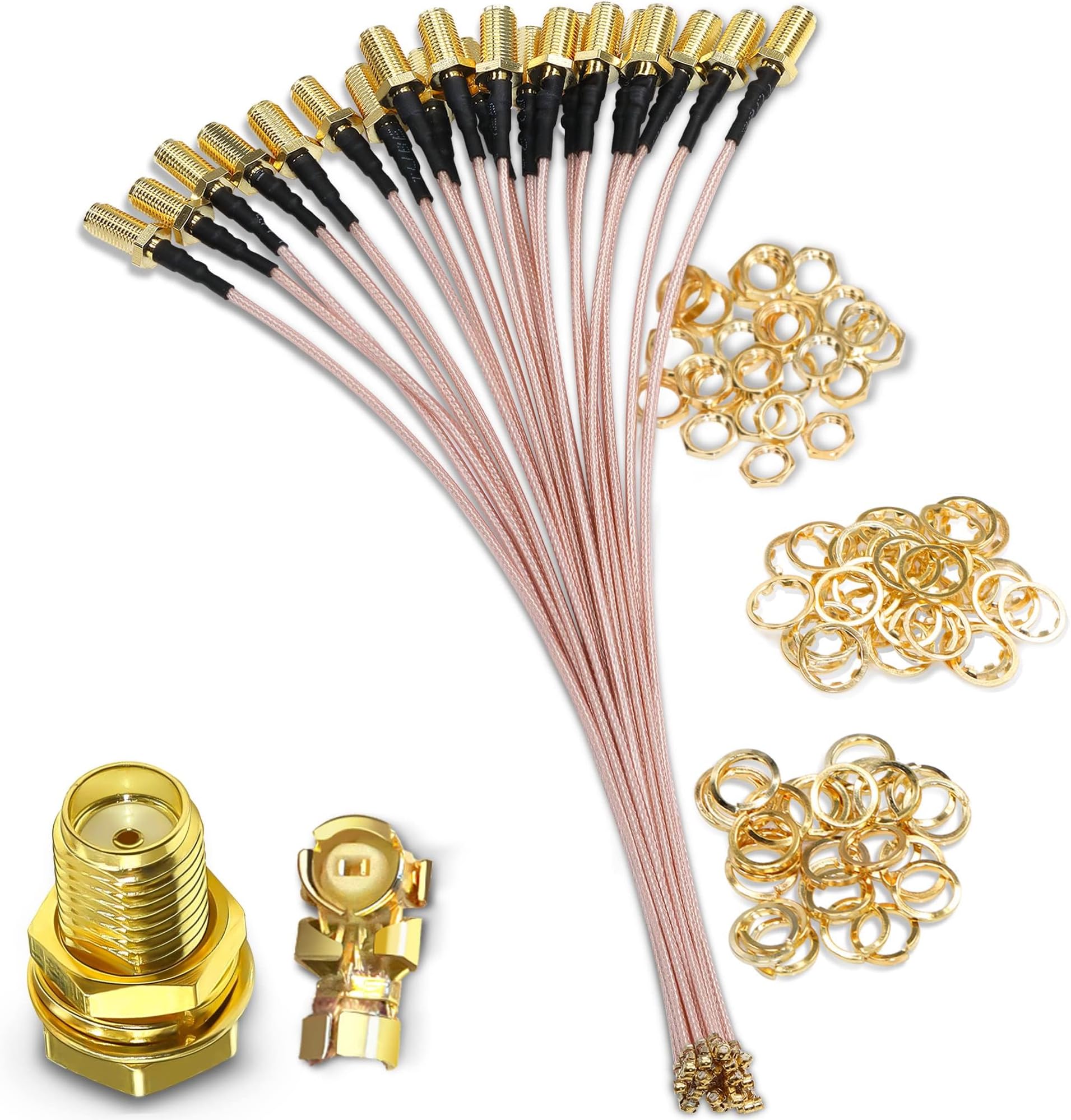 5 Pack 6inch SMA Female to IPX Coax Cable RG178