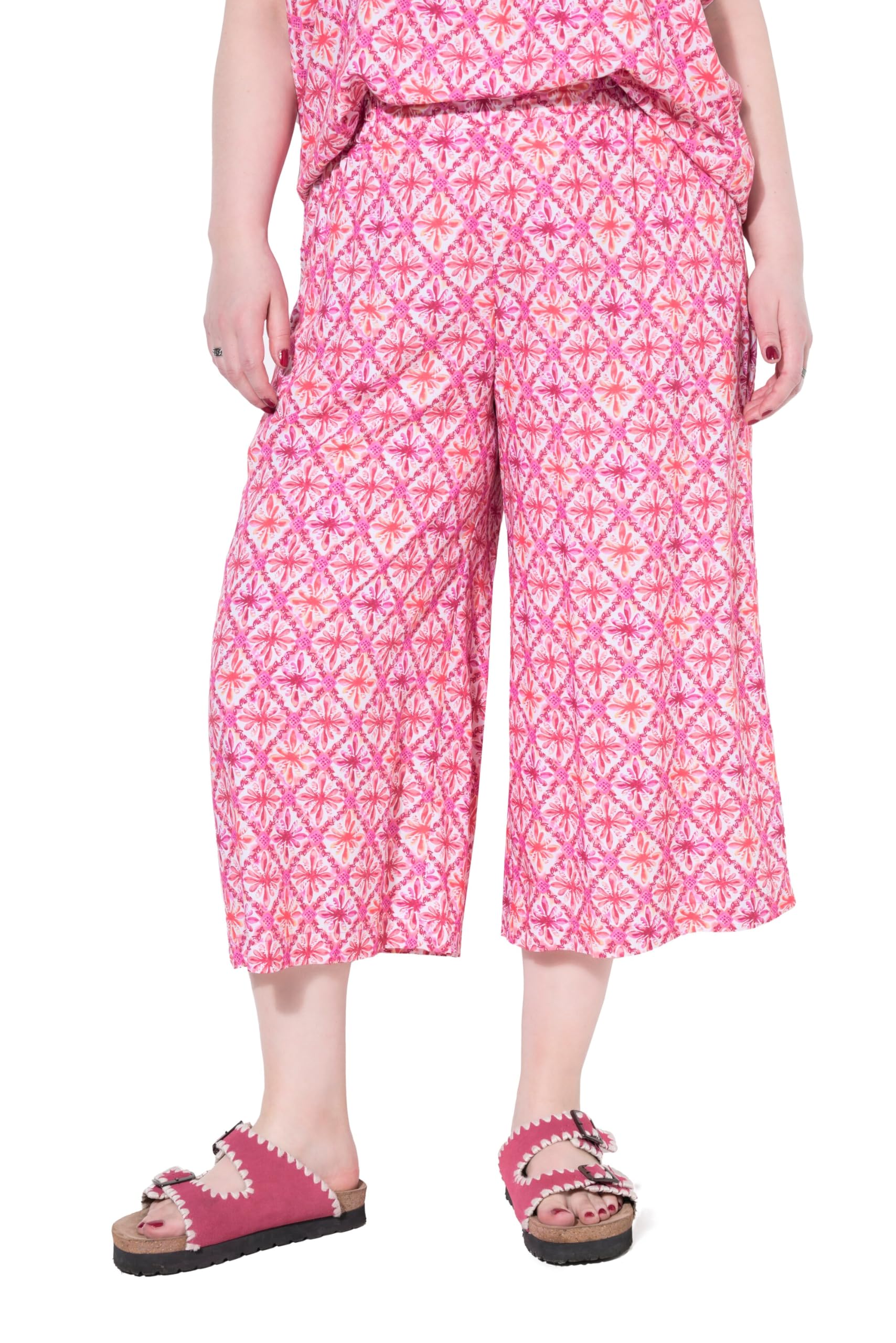Studio Untold Damen große Größen Übergrößen Plus Size Culotte, Wide Legs, Color Rautenprint 840455