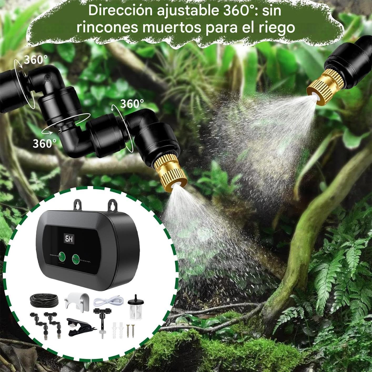 Umidificatore Per Terrario Rettili Nebulizzatore Automatico Portatile | Timer Automatico per Nebulizzatore Rettili per Gabbia, Serra, Piante, Camaleonte, Lucertola, Serpente, Rana, Anfibi