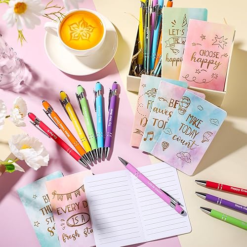 Miniatura 3 de Funrous 32 piezas de bolígrafos con citas motivacionales, cuadernos inspiradores, mini diario con bolígrafo de bola, pequeños cuadernos de regalo