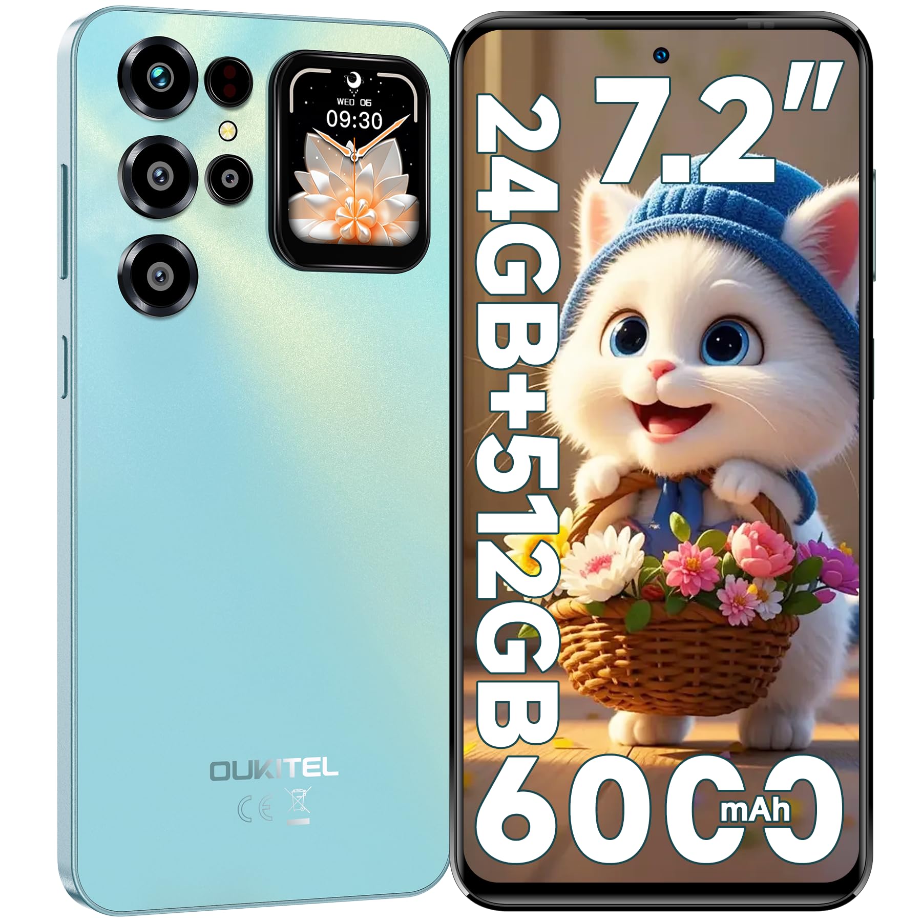 Amazon | OUKITEL C68 PLUS SIMフリー スマートフォン 本体 24GB+512GB