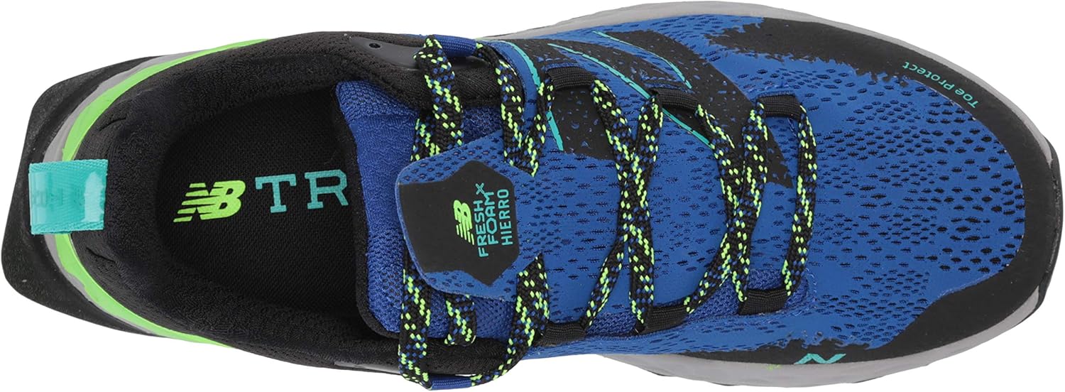 New Balance Men's Fresh Foam Hierro V5 Trail Running Shoe 9.5 Wide Cobalt/Energy Lime/Black