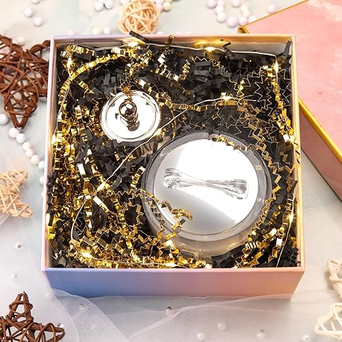 Miniatura 2 de Relleno de papel de corte arrugado de 5.3 onzas de papel metálico dorado y negro, cajas de regalo para envolver regalos y rellenar cestas