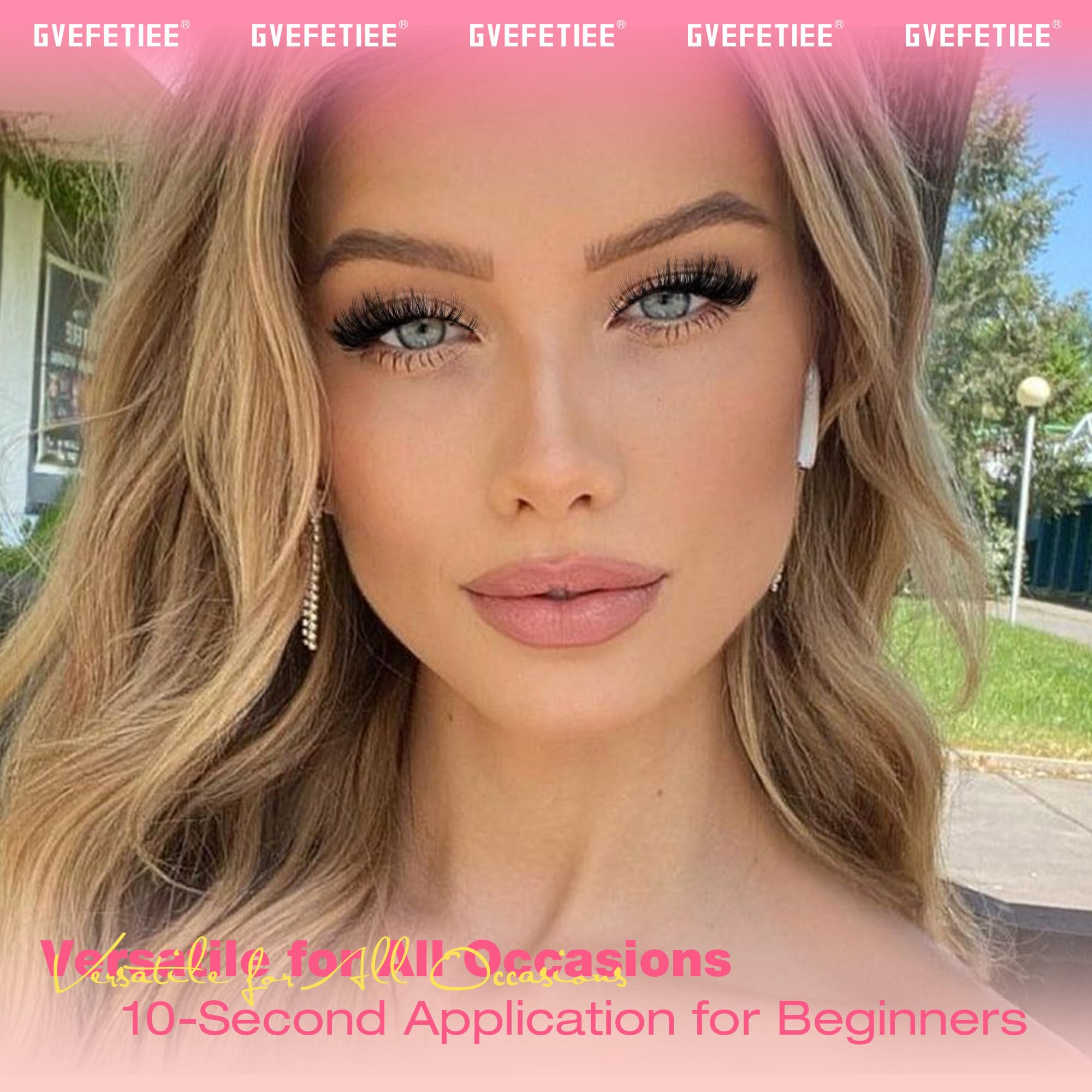 False Eyelashes Fluffy Faux Mink Lashes Wispy Fairy Cat Eye Lashes Spiky Strip Lashes Extension Natural Volume Fake Lashes Pack by GVEFETIEE 8 Pairs Black