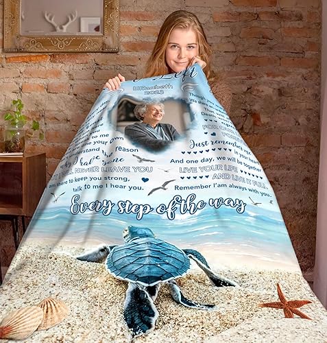 Miniatura 3 de Manta personalizada con texto en inglés "I Never Left You", mantas conmemorativas personalizadas, regalos conmemorativos para mamá, papá, hermano,