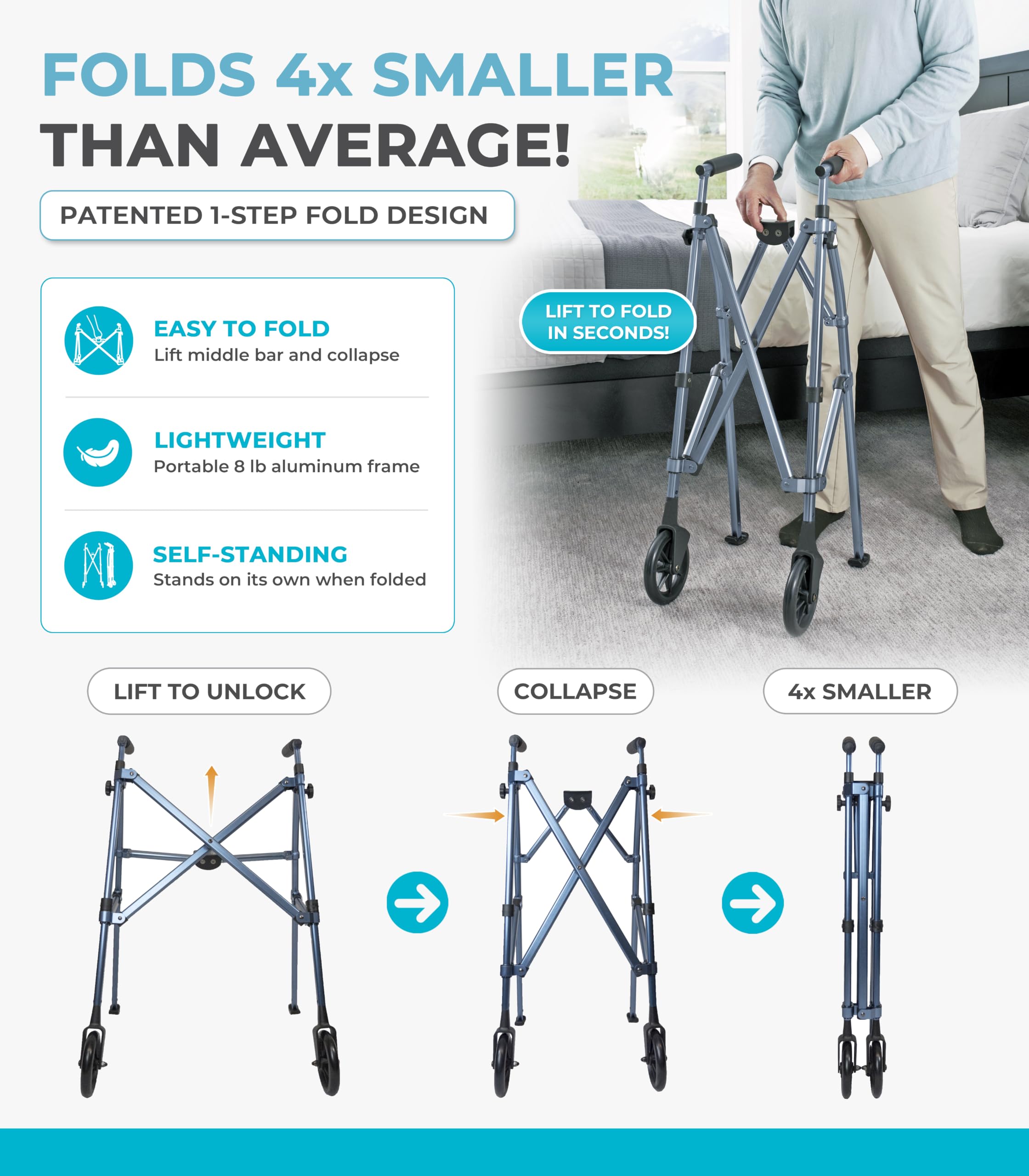 Space Saver Walker - Lightweight & Folding Mobility Aid -3 Space Saver Walker - Lightweight & Folding Mobility Aid -3