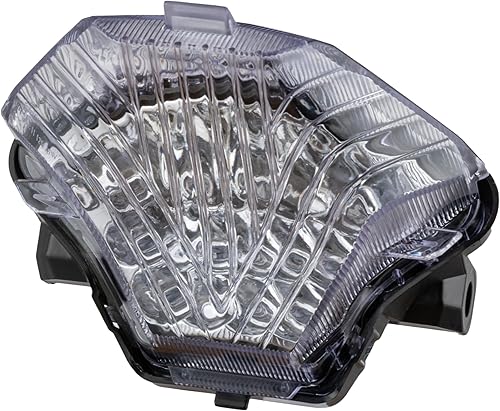Miniatura 3 de Compatible con Yamaha MT07 FZ07 MT25 YZF-25 YZF-R3 luz trasera de freno de la lámpara trasera+función de señal de giro integrada (transparente)
