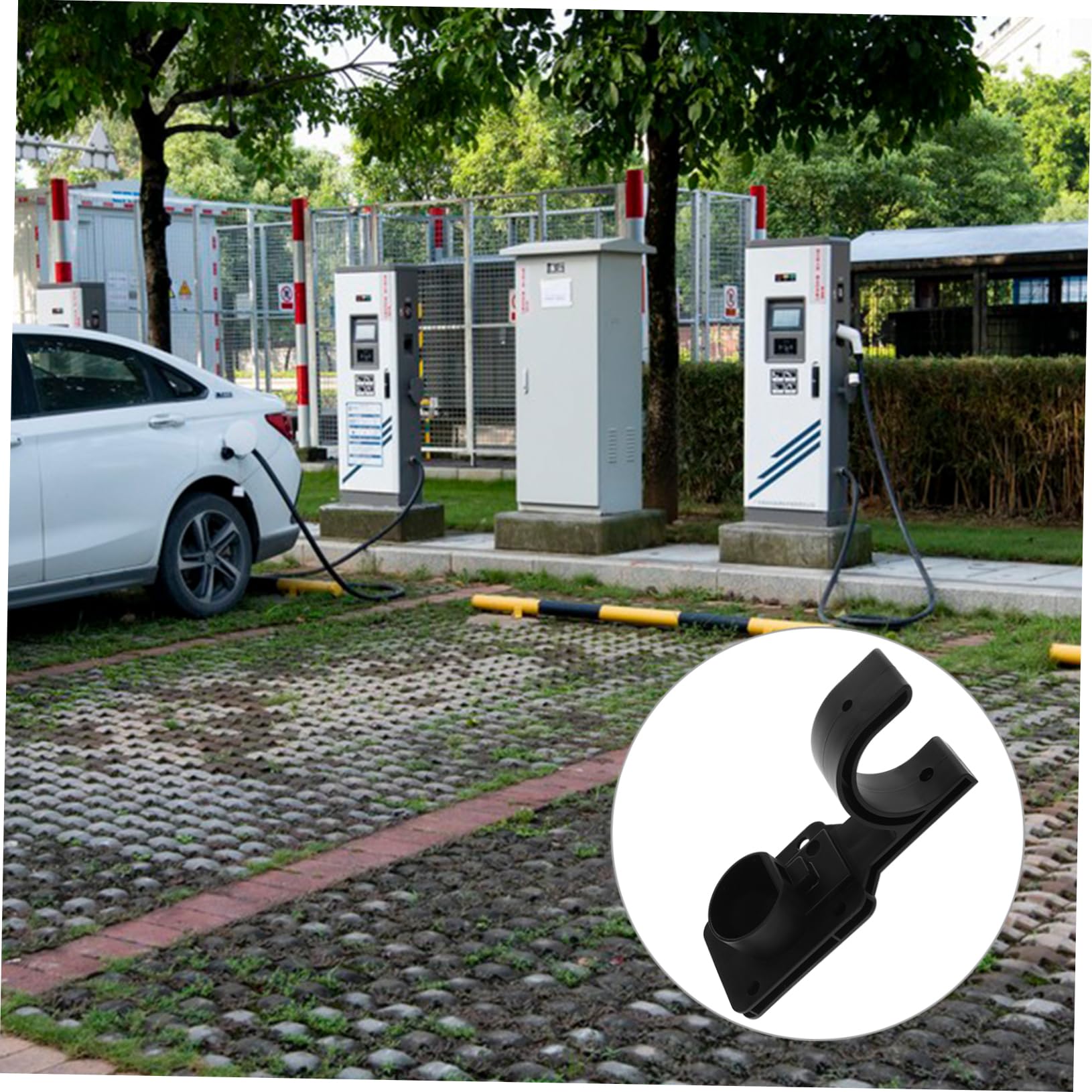iplusmile 3pezzi Supporto per Caricabatterie Elettrico da Muro Organizzatore Cavi per Auto Elettrica Installazione Facile e Salvaspazio Accesso Veloce e Sicuro Design Integrato per Cavi