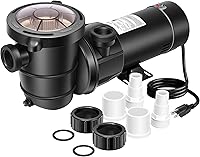 Vista 9 de VIVOHOME 2.5HP Bomba de piscina de doble voltaje, autocebante de alta elevación 78 pies, ahorro de energía DOE, conectores de 1.5" y 2" con cesta