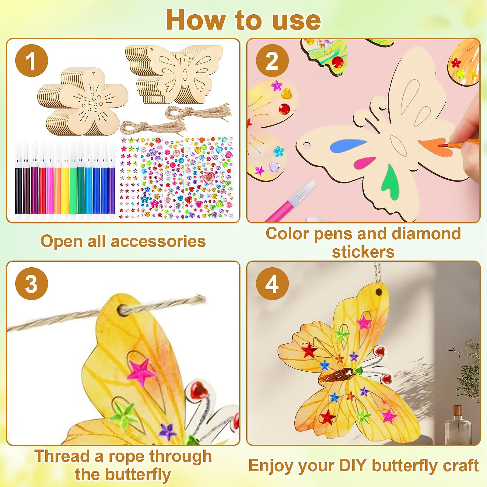 10 sagome di farfalle in legno per lavori artigianali, legno naturale non verniciato e non rifinito, pronto per essere decorato, realizza le tue farfalle in legno fai da te per lavori artigianali