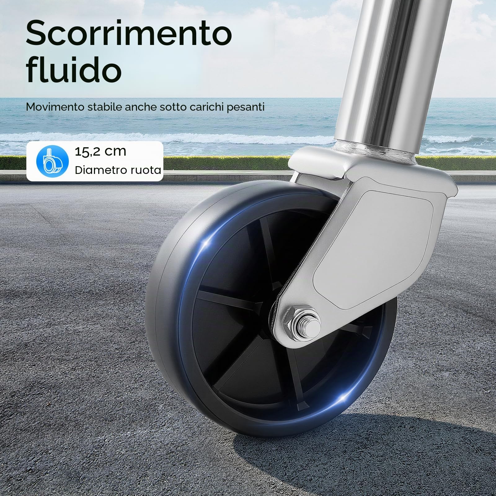 MINRS Generic - Ruota di sostegno da 540 kg, ruota di supporto girevole, carico pesante, automatica, regolabile in altezza, forte, sicura, semplice – il compagno perfetto per il tuo rimorchio