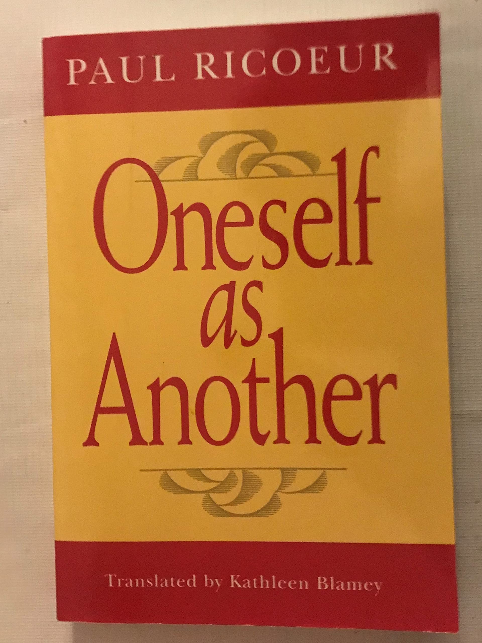 Oneself as Another by Paul  Ricoeur (Paperback Book)