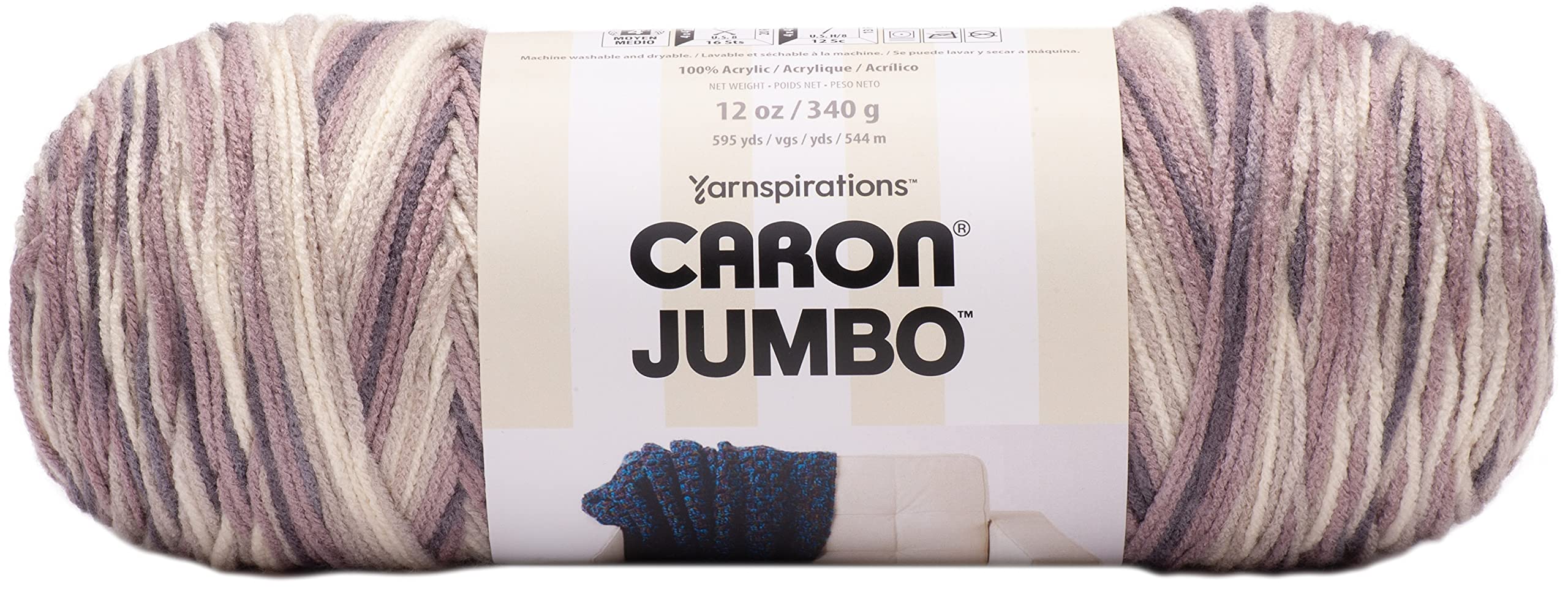 Caron Yarn Jumbo Print Gravel, Acrylic