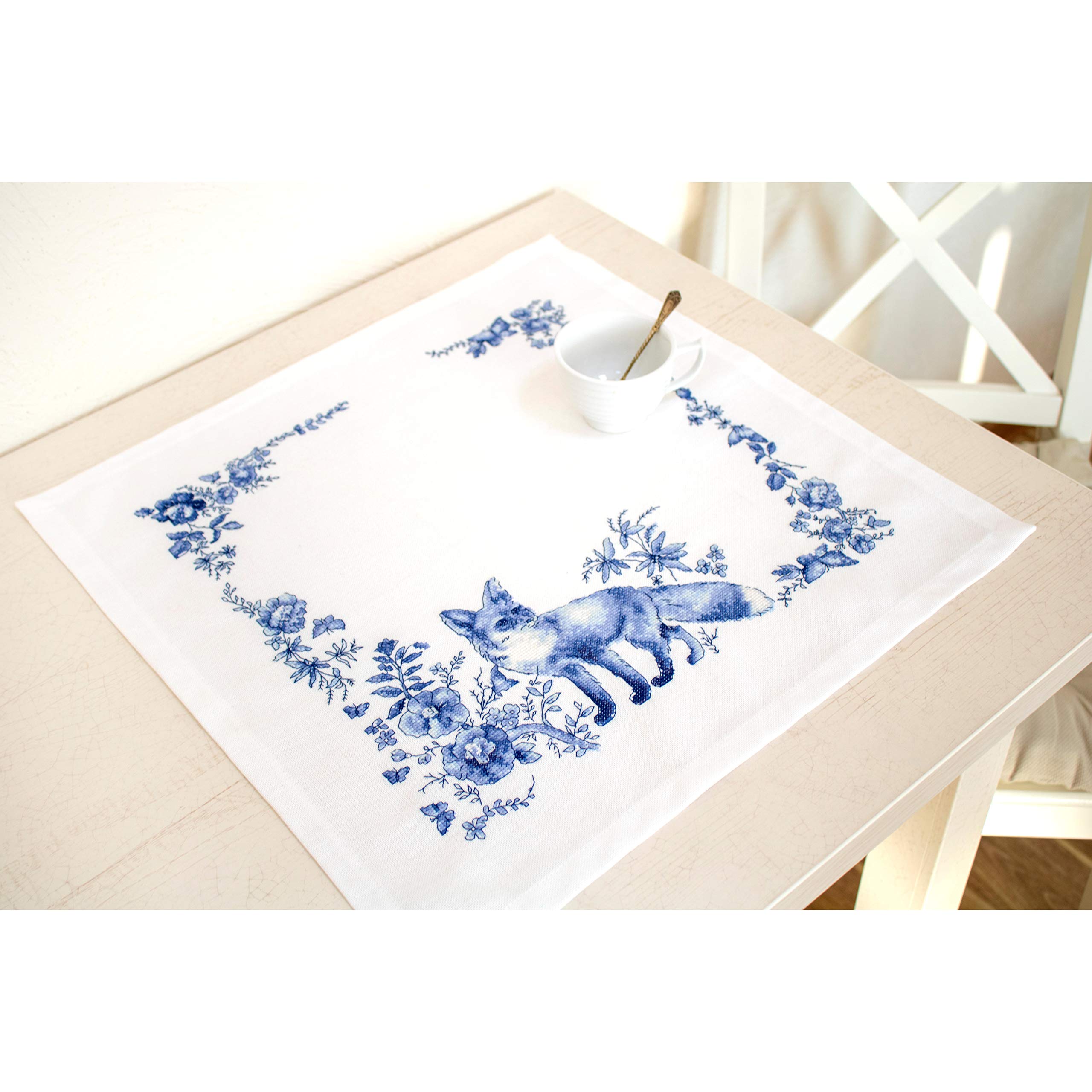 Luca-s counted cross stitch kit ""Tablecloth The Fox"", 45x45cm, DIY