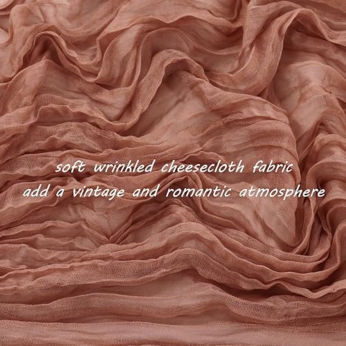 Miniatura 3 de Paquete de 12 caminos de mesa de gasa de 10 pies de 35 x 120 pulgadas, camino de mesa de gasa bohemio, tela de queso rústico, caminos de mesa largos