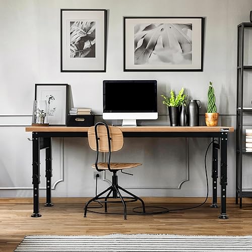 Miniatura 8 de YITAHOME Banco de trabajo para garaje de 48 pulgadas de largo x 20 pulgadas de ancho, mesa de trabajo resistente con tablero de clavijas y tomas de