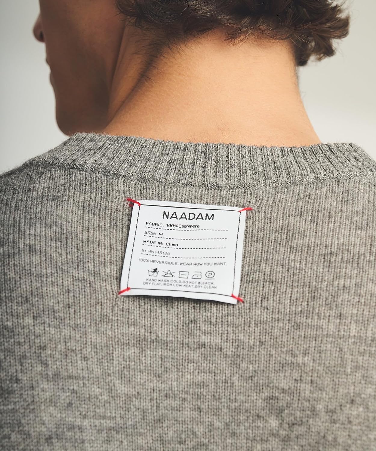 NAADAM Men's Lightweight Reversible Cashmere Crewneck Sweater